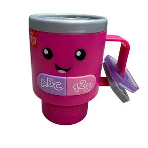 Fisher Price Laugh & Learn Wake Up & Learn Coffee Mug Cup Pink Talking Singing